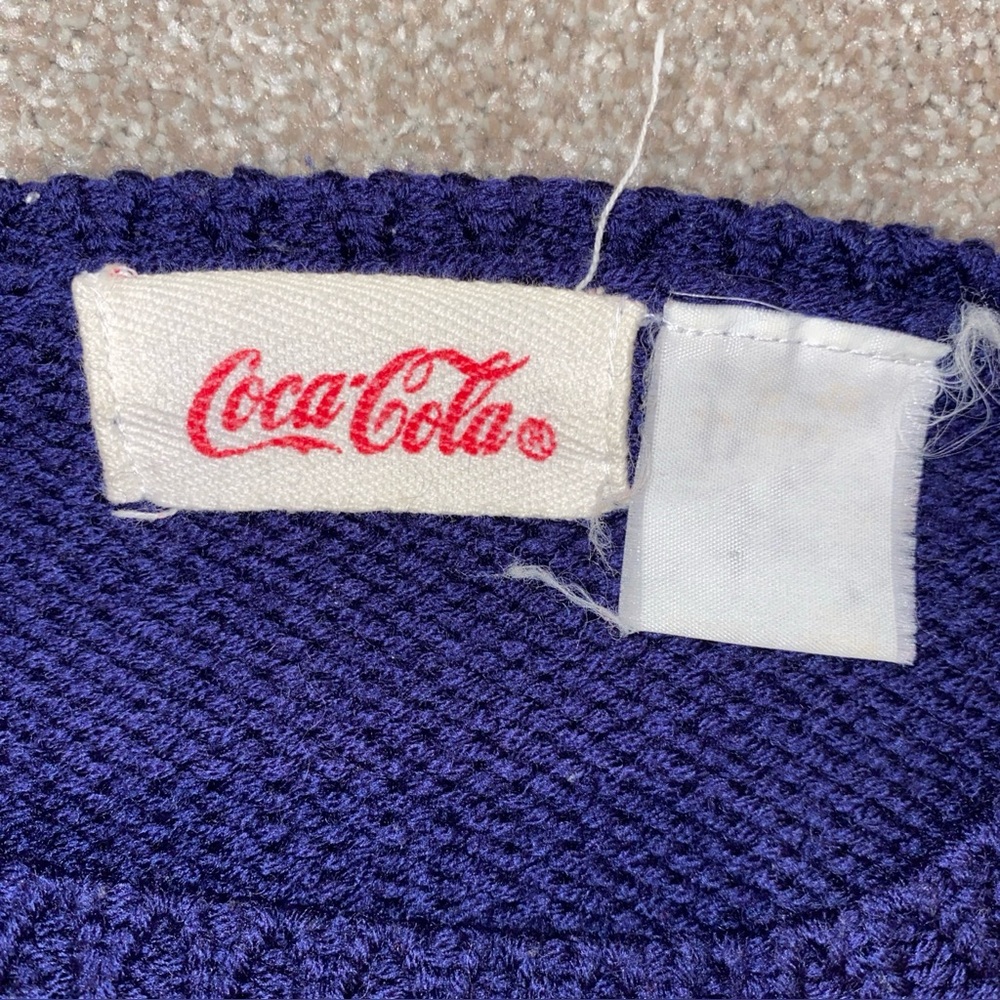 Vintage Coca - Cola Blue Sweater Unique Rare - Picture 4 of 6